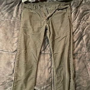 Levi 512 Corduroy 33x32 Olive Green